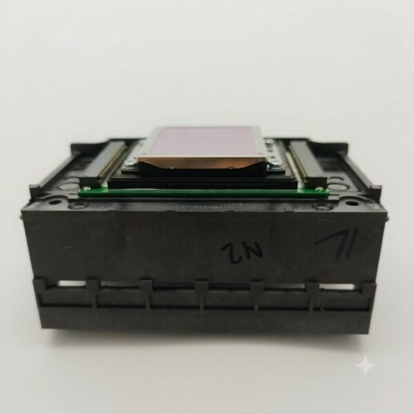 DTF XP600 Printhead – Original Epson Print Head for DTF Printers | ProlificGeeks / DTFShop.in - Side view of an Epson i3200 printhead showing dual ribbon cable connectors and golden nozzle plate.