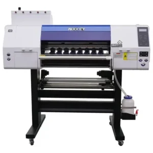 Audley 24 inch dual I3200 DTF printer, front view of the printer and media stand