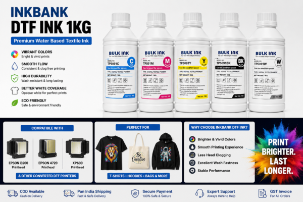 INKBANK DTF Ink 1KG Benefits Compatibility and Applications