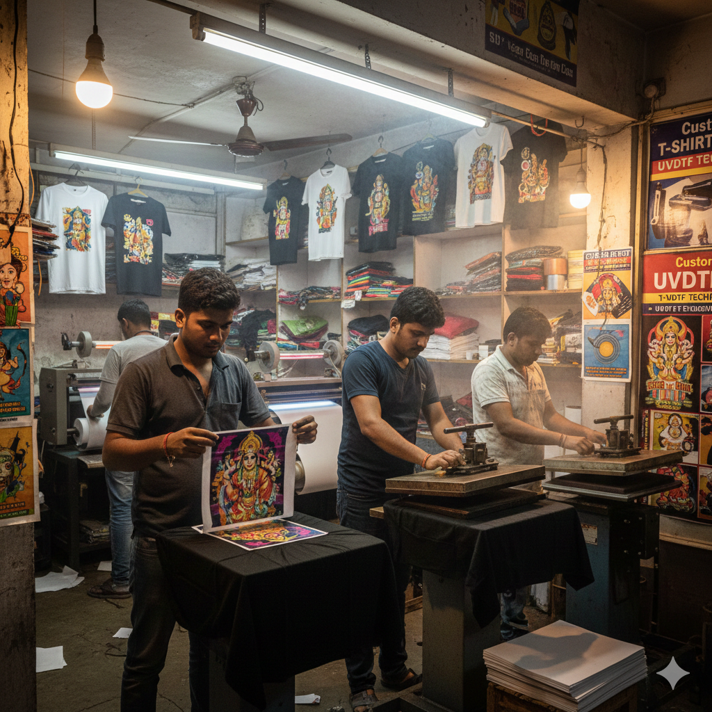 UVDTF Printing in Indian print shop