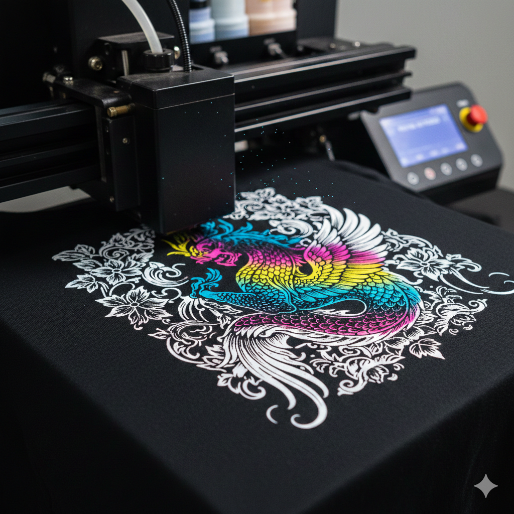 DTG Printing on dark garment with pretreatment