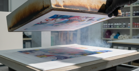 Sublimation printing process with heat press