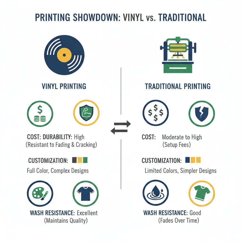 Vinyl Printing vs Traditional Printing comparison chart
