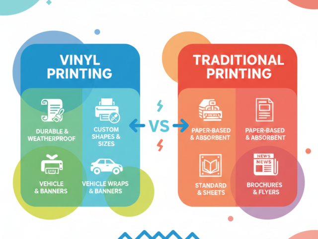 Vinyl Printing vs traditional printing comparison