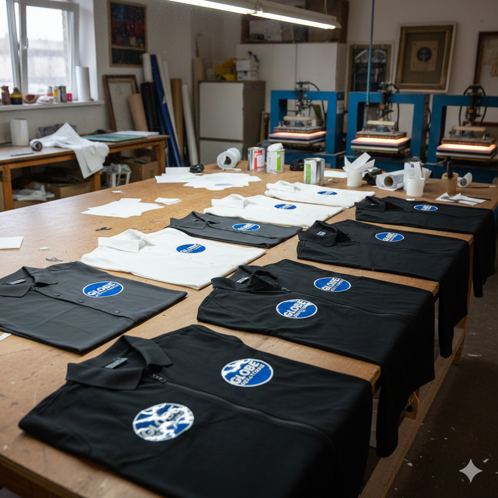 Corporate uniform T-shirts with Vinyl Printing logos