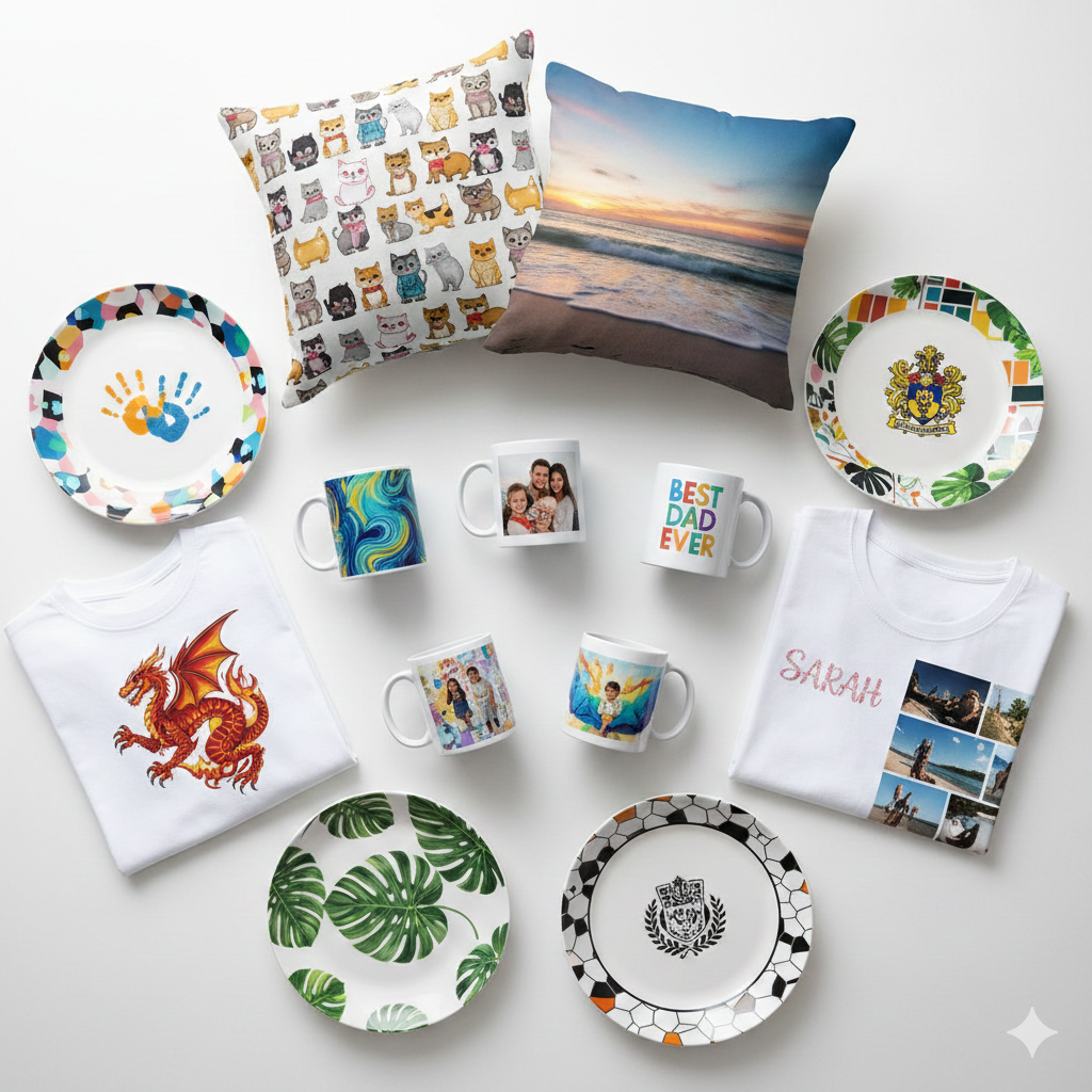 Multiple sublimation gift products and blanks