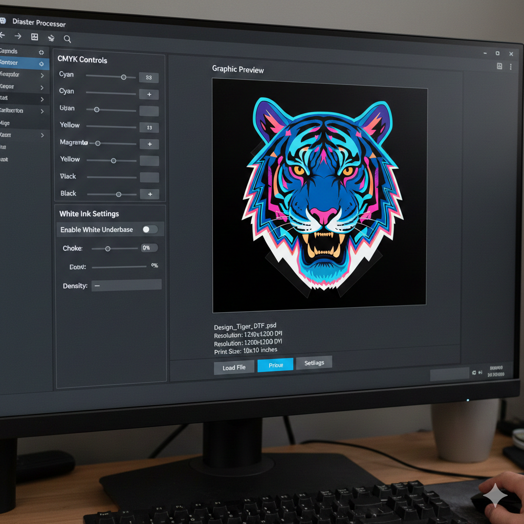 Software for DTF Printing dashboard overview