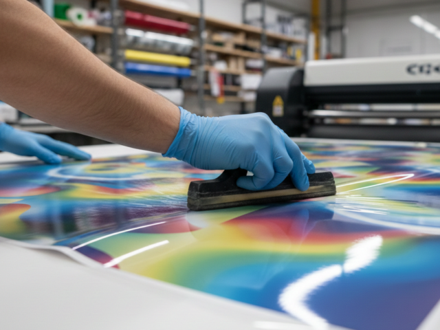 Laminating vinyl print for outdoor durability