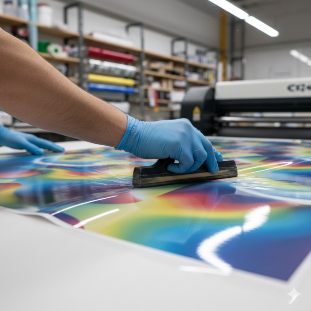 Laminating vinyl print for outdoor durability