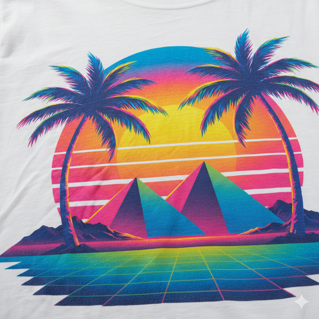 Finished DTF Printing for T-Shirts showing vibrant colors