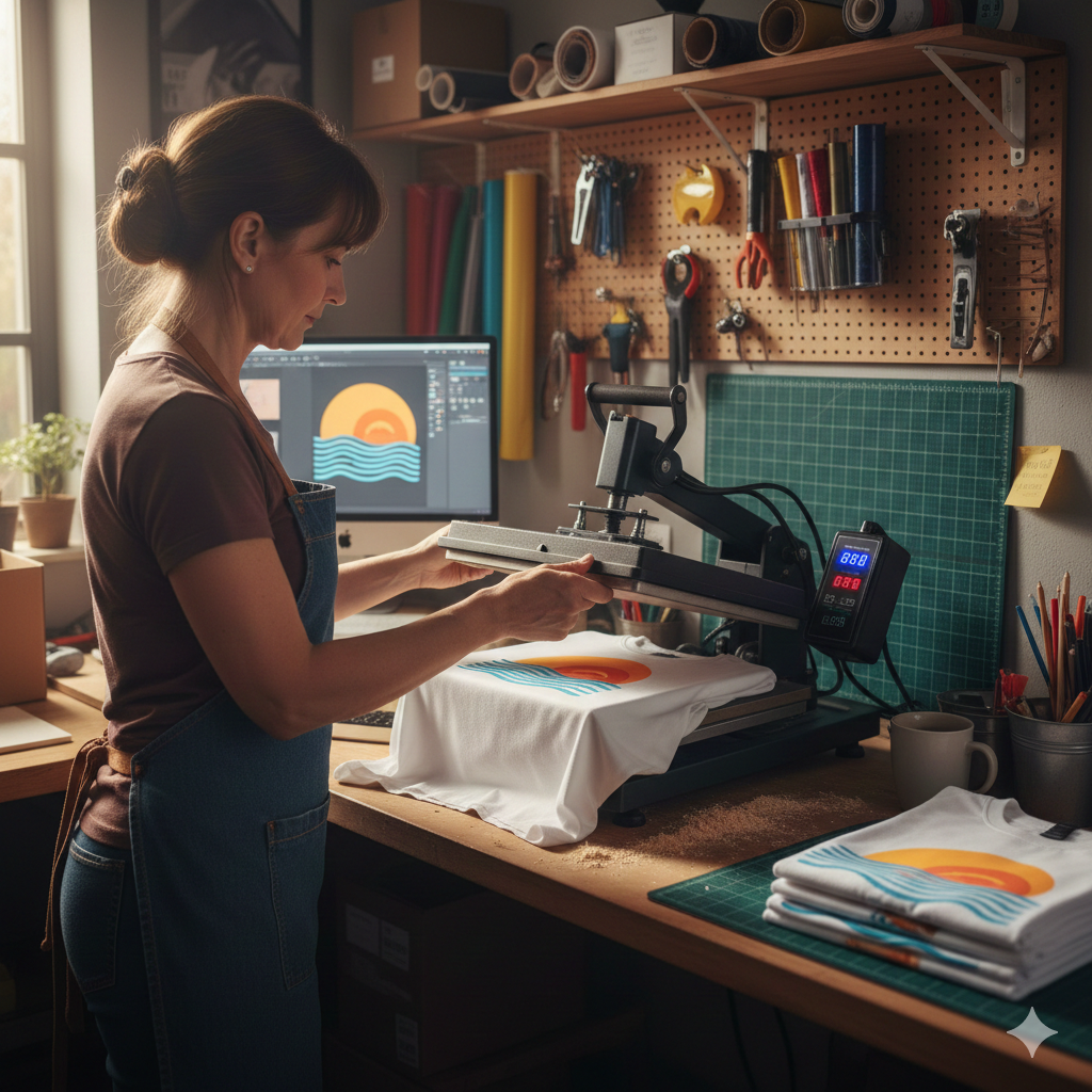 DIY Tips for T-Shirt Printing heat press home setup