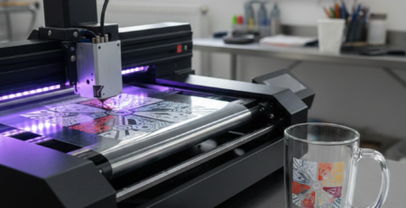 UVDTF Printing process on glass mug