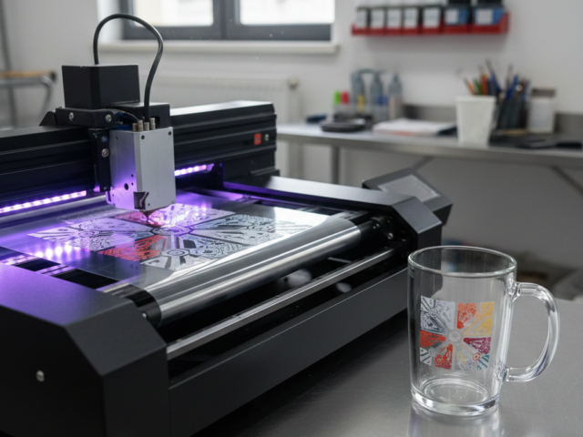 UVDTF Printing process on glass mug