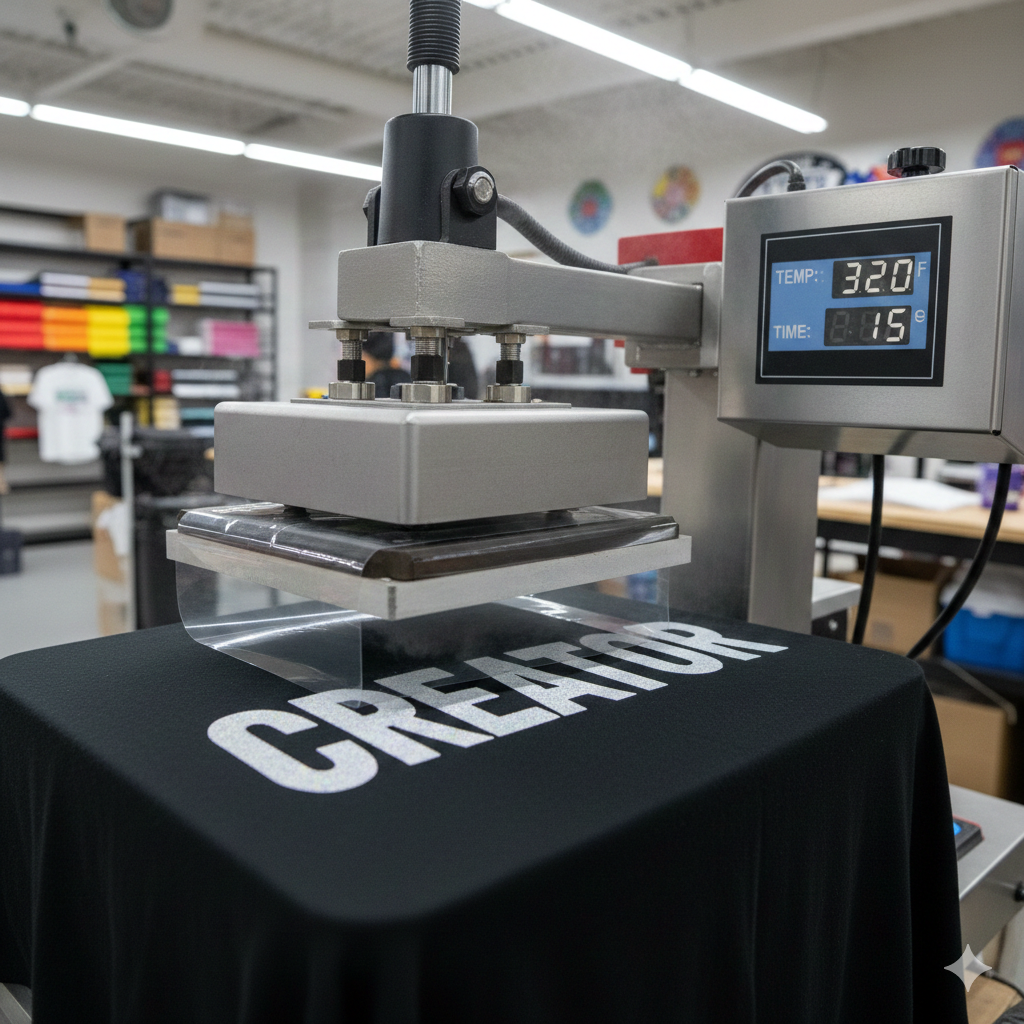 Vinyl Printing – Best Step-by-Step Process for Beginners (Proven Results) - Applying vinyl printing using a heat press