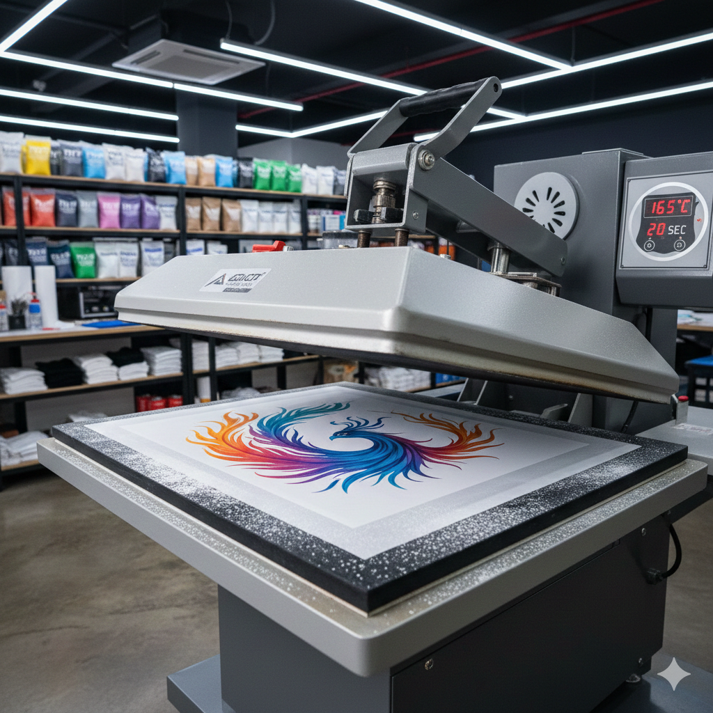 1. DTF Print Mastery: How to Avoid Ink Smudging in DTF Print - DTF Print curing process using heat press