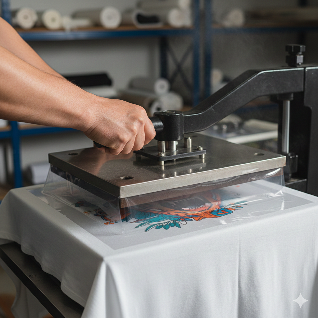 DTF Printing process on T-shirt