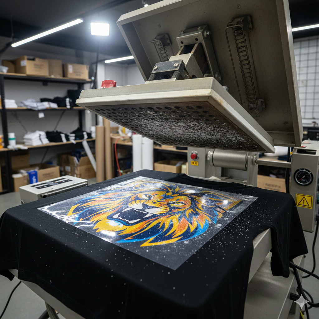 DTG vs DTF Printing DTF film and heat press process