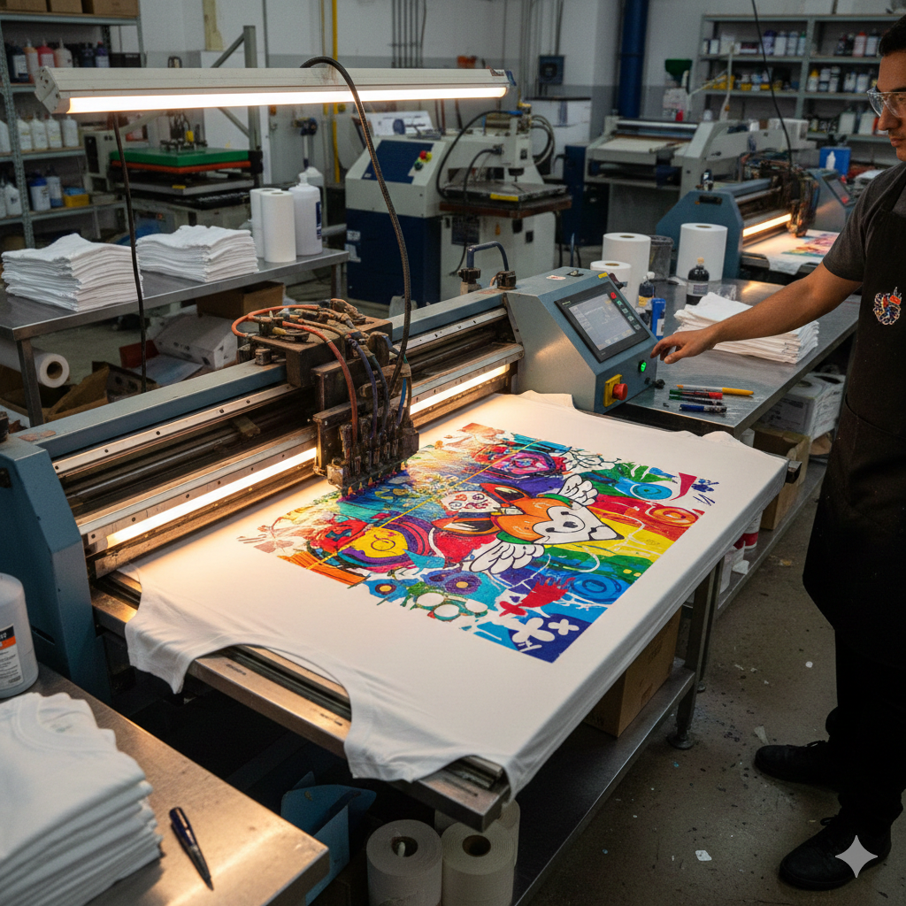 DTG Printing Breakthrough: 7 Powerful Reasons Why Its Future Looks Bright - DTG Printing machine printing custom t-shirts