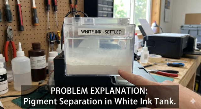 White Ink settling inside DTF printer ink tank