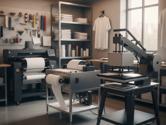 DTF Printing heat press machine in garment printing setup