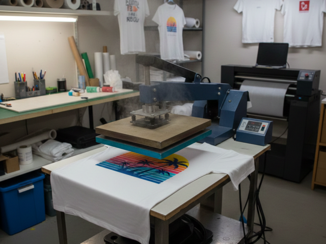 Sublimation printing process on polyester fabric