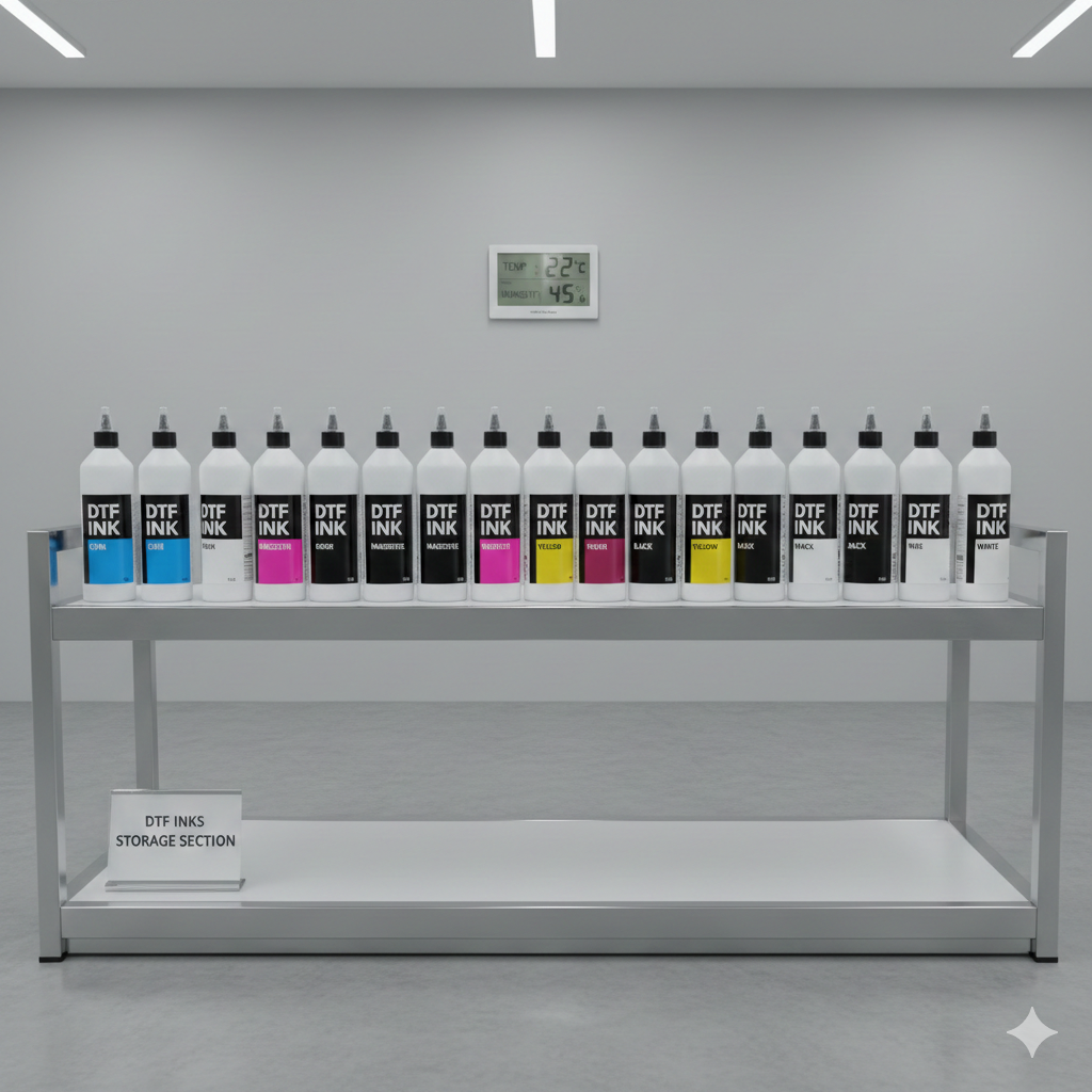 Proper storage of DTF inks in sealed bottles