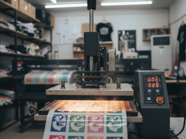 DTF Prints curing using heat press machine