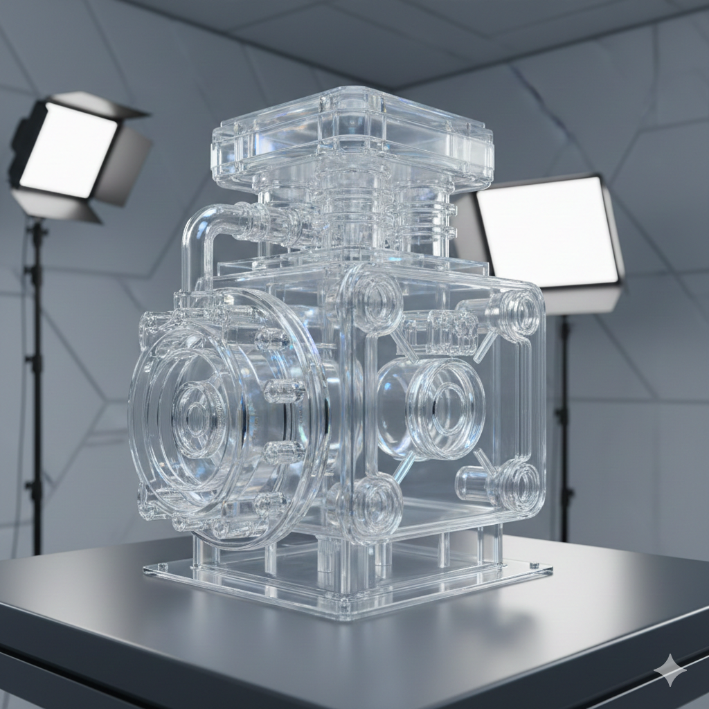 UV 3D Printing crystal clear resin model