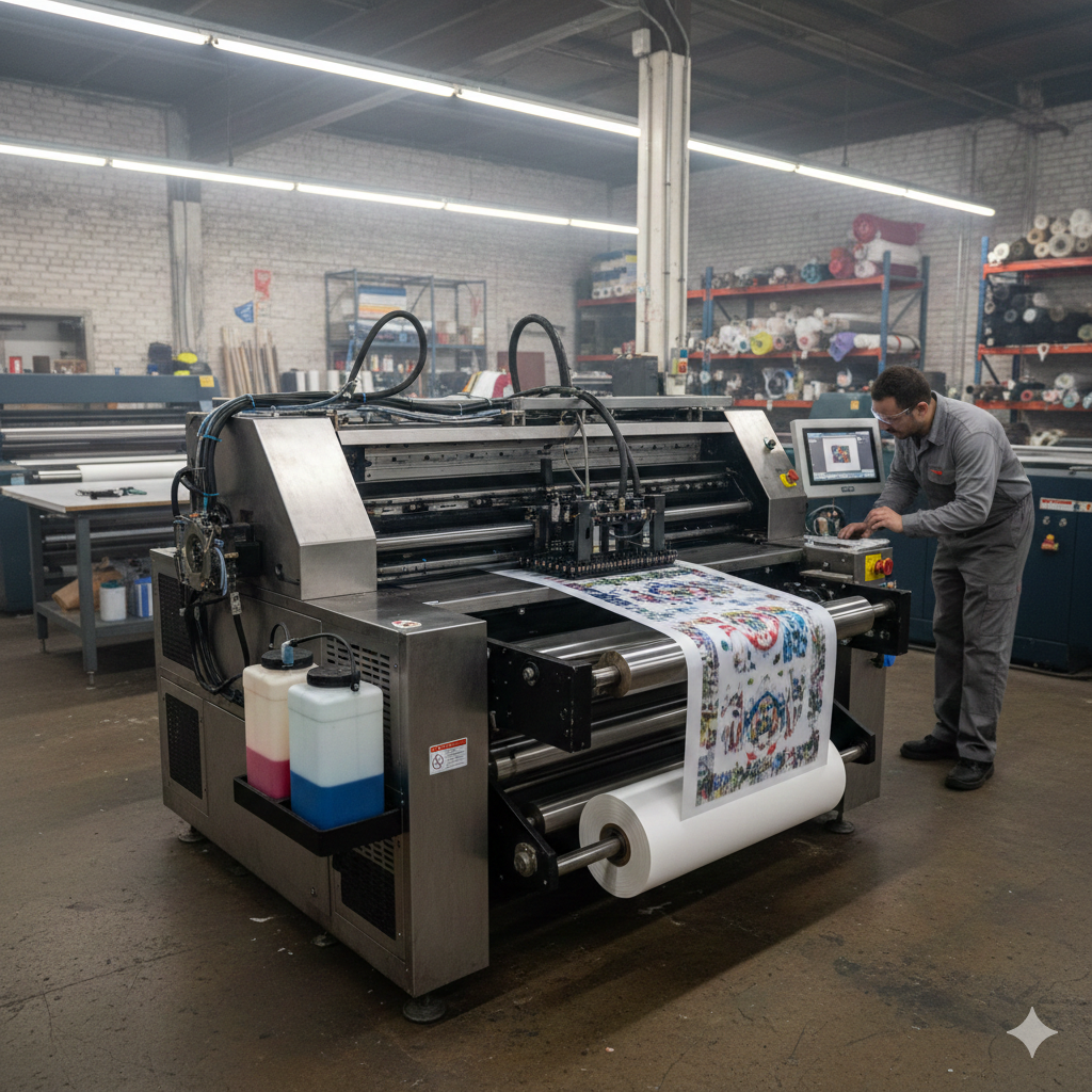 Roll DTF PET Film on professional DTF printer