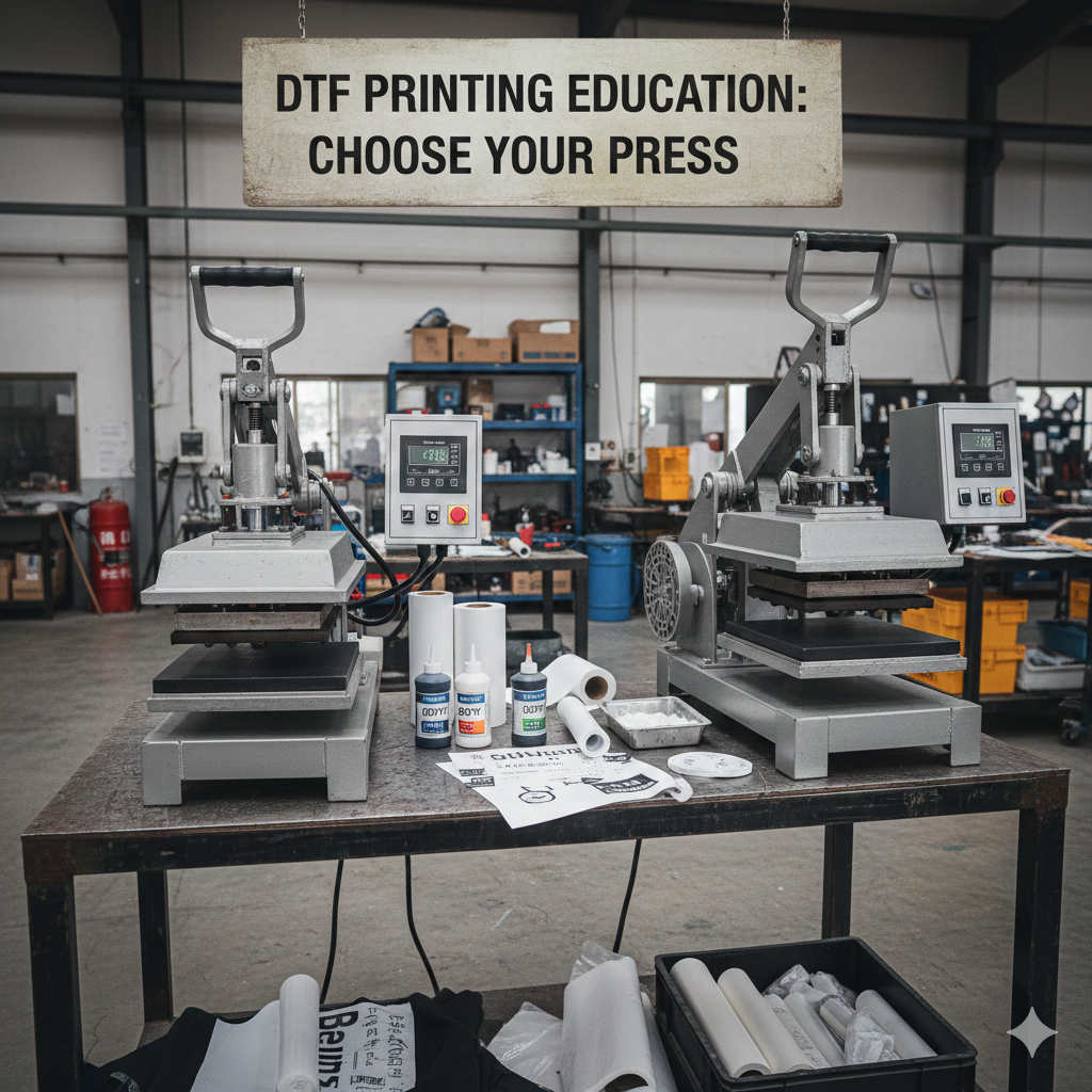 DTF Printing clamshell and swing away heat press comparison