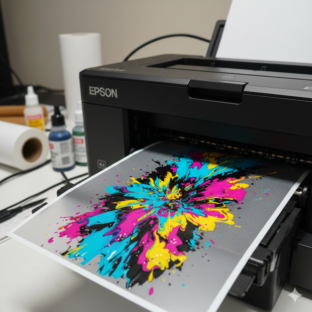 Epson L1800 DTF film printing process