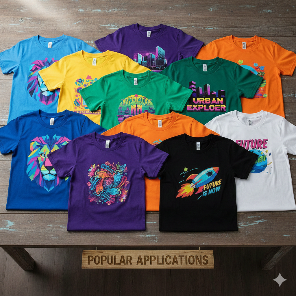 DTF Printing results on custom t-shirts