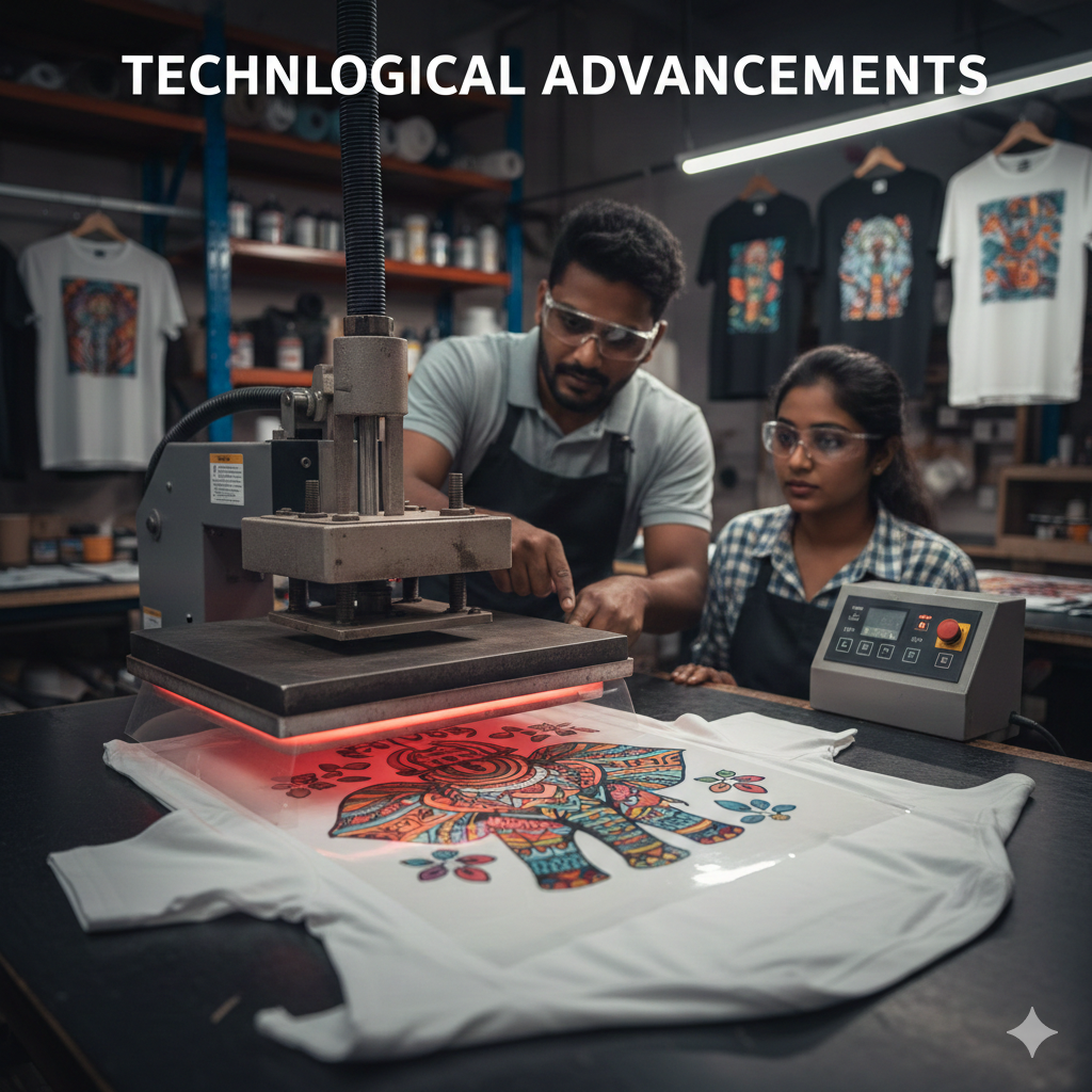 DTF Printing heat press machine in use