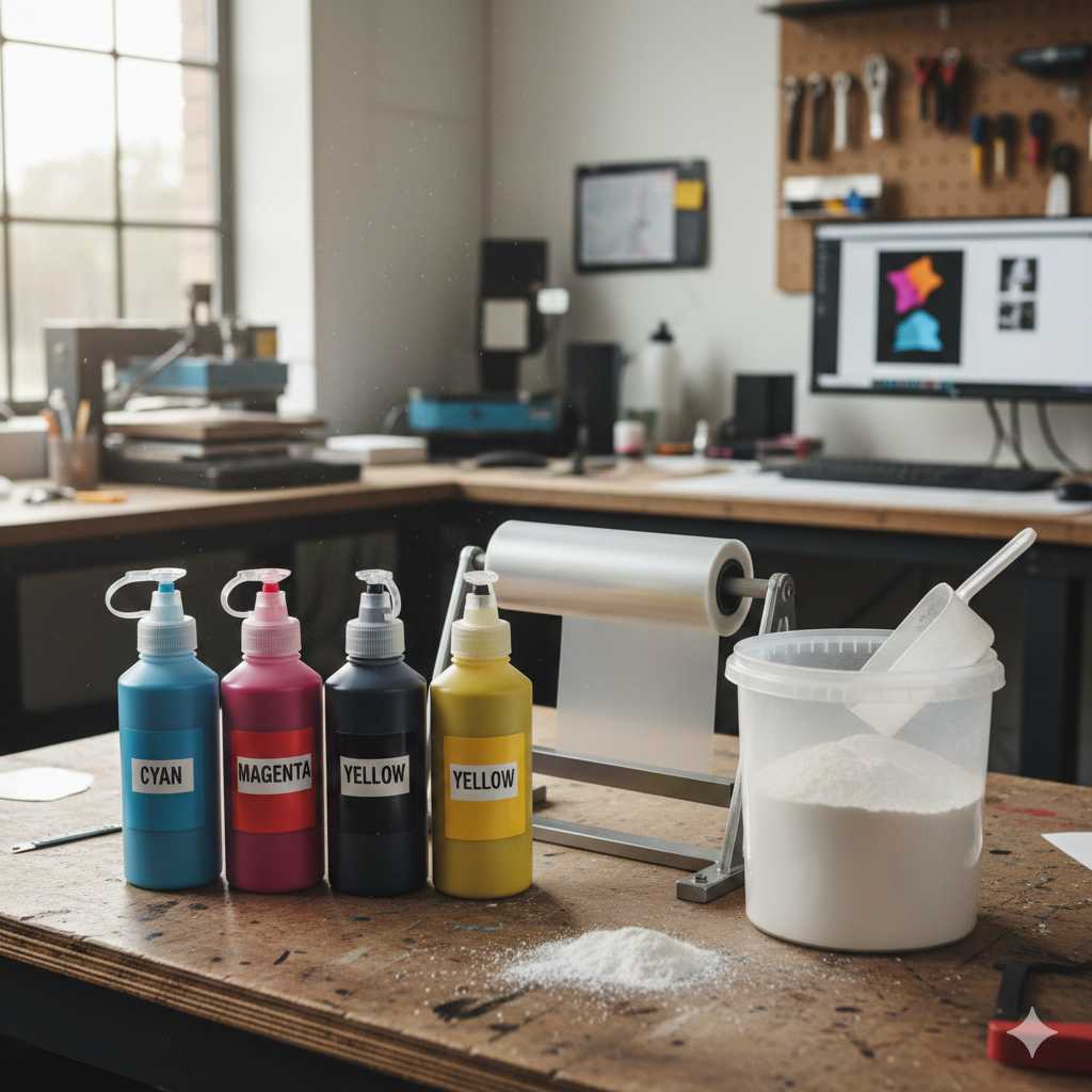 DTF Print consumables including ink film and powder