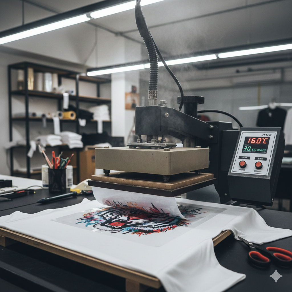 Applying DTF Transfers using heat press