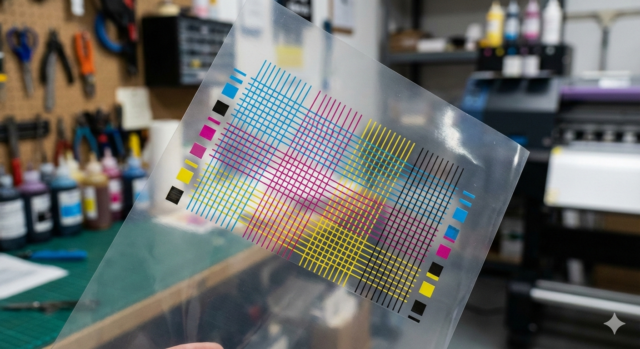 DTF Printer nozzle check test pattern