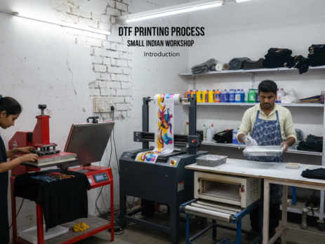 DTF Printing process on t-shirt fabric