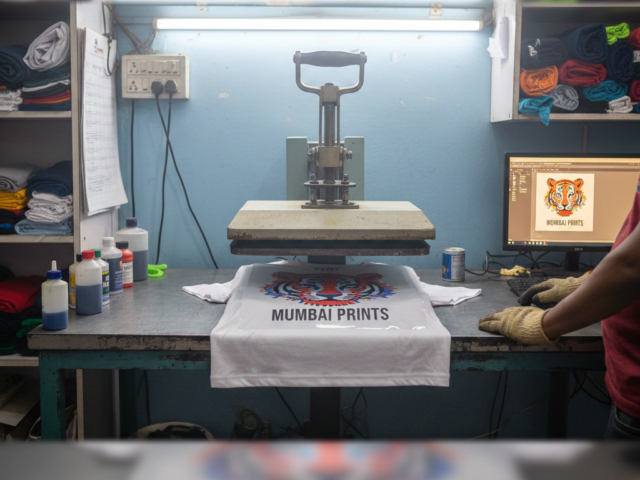 DTF Printed t-shirt heat press process