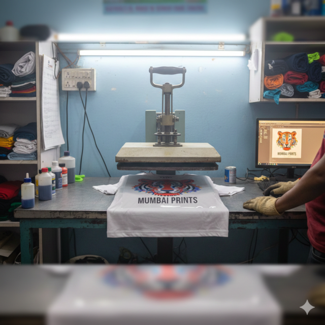 DTF Printed t-shirt heat press process