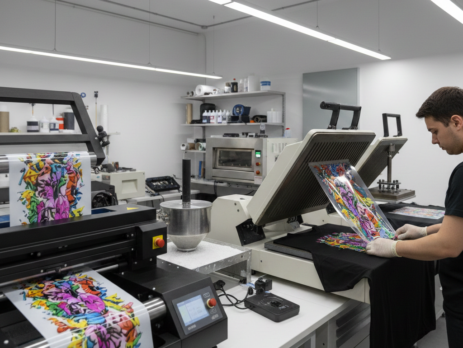 DTF Printing process on custom t-shirt