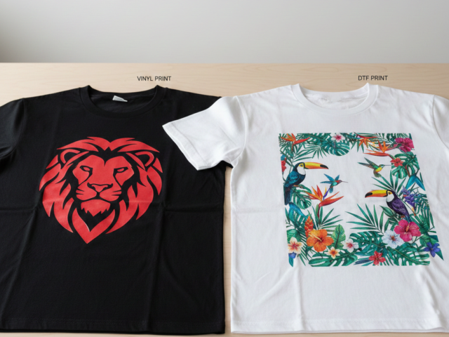 Vinyl Printing vs DTF Printing comparison