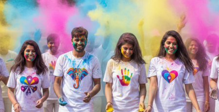 DTF Printing on Holi event T-shirts