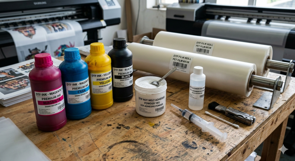 DTF Printer Investment hidden costs including ink, film, powder and maintenance