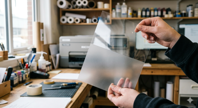 DTF PET film loading guide showing correct matte side up