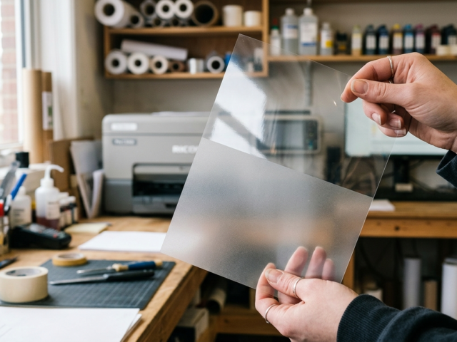 DTF PET film loading guide showing correct matte side up