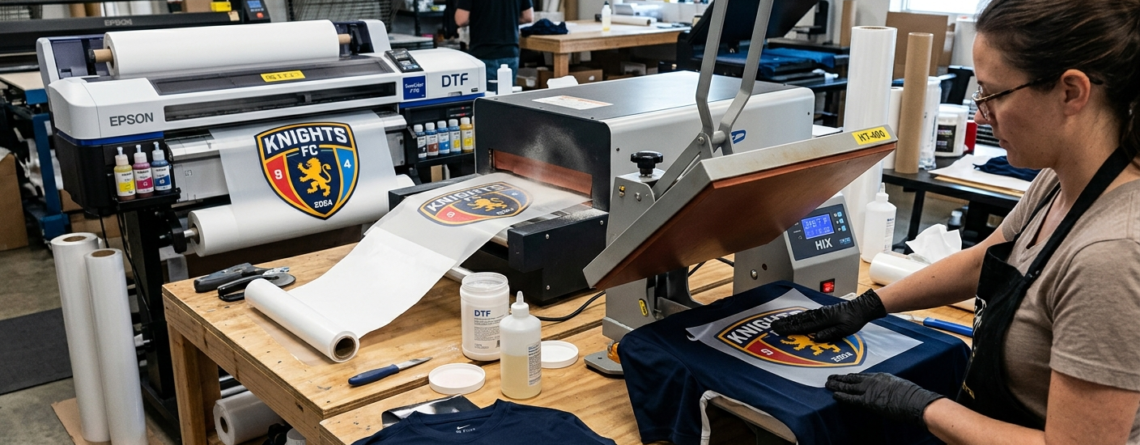 DTF printing for sportswear process on jersey