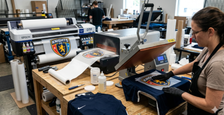DTF printing for sportswear process on jersey