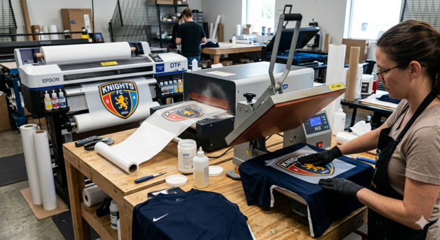 DTF printing for sportswear process on jersey