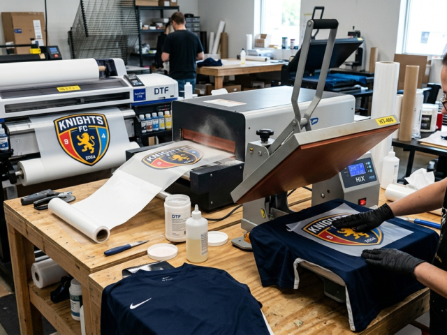 DTF printing for sportswear process on jersey
