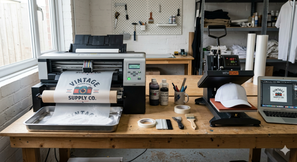 DTF printing for caps and hats process setup